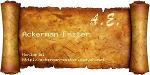 Ackerman Eszter névjegykártya
